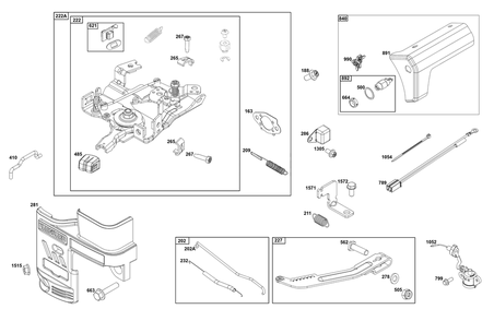 Controls Group Diagram and Parts List for 12V337-0032-F1 100000 - 19Z999 Briggs and Stratton Engine